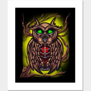 Creepy owl Posters and Art